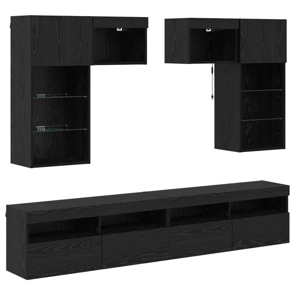 Стойки за телевизор 6 pcs Дъб Инженерно дърво