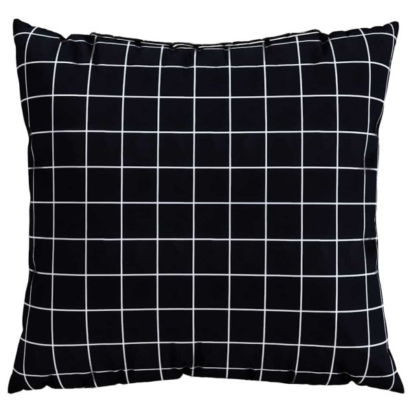 Пухени възглавници 4 pcs Черна квадратна шарка 40 x 40 cm