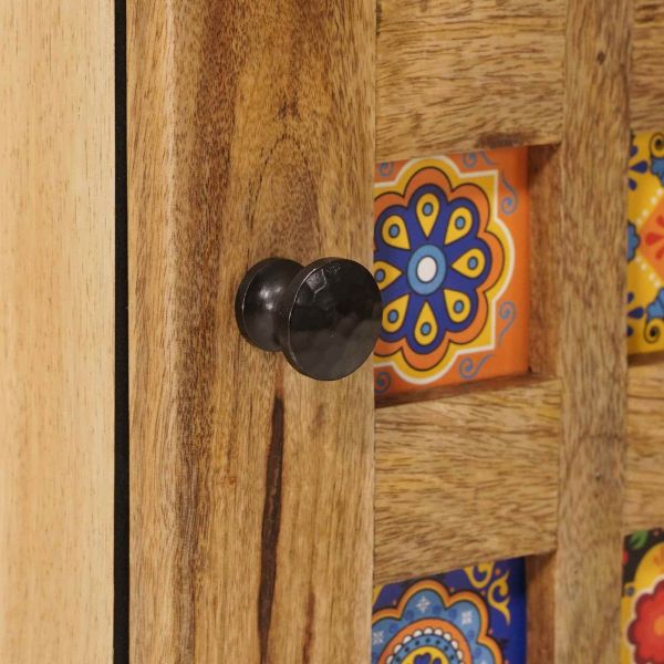 Нощен шкаф Естествен 40 x 33,5 x 46 см Солидно мангово дърво