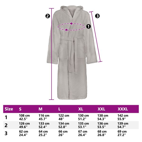 Халат за баня KINN Сив S Памук