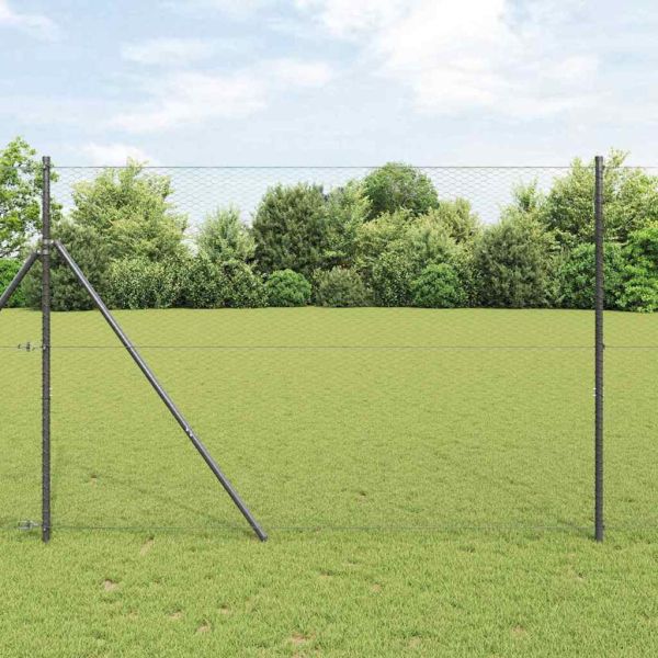 Шестоъгълна ограда 1,5 x 10 m ПВЦ Сиво