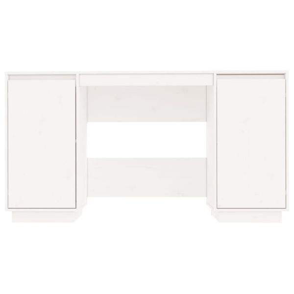 Бюро, бяло, 140x50x75 см, борово дърво масив