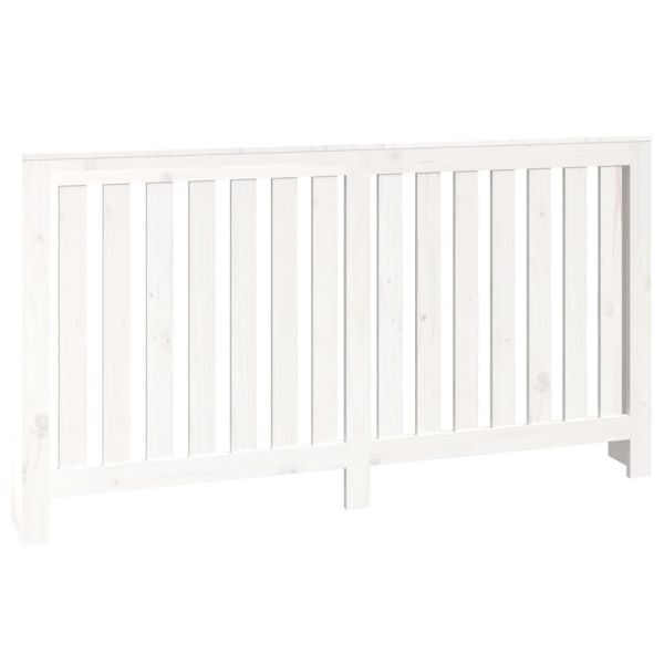 Параван за радиатор бял 153x19x84 см борово дърво масив