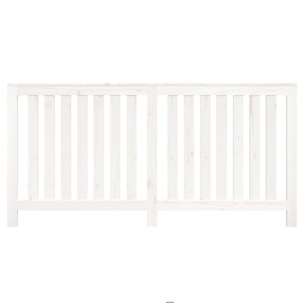 Параван за радиатор бял 169x19x84 см борово дърво масив