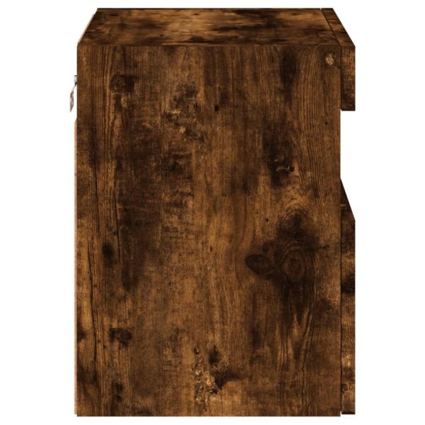 Стенни ТВ шкафове с LED лампи, 2 бр, опушен дъб, 40x30x40 см