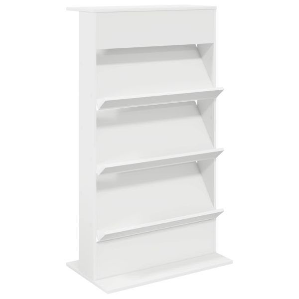 Етажерка за списания Бяло 70 x 41 x 126 см Инженерно дърво