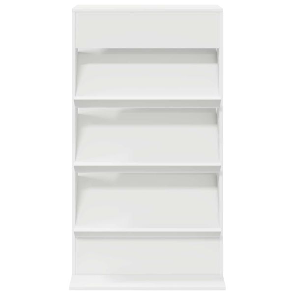 Етажерка за списания Бяло 70 x 41 x 126 см Инженерно дърво