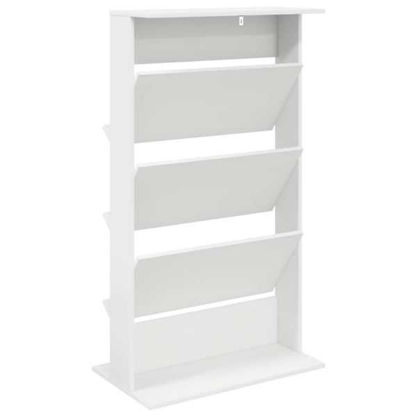 Етажерка за списания Бяло 70 x 41 x 126 см Инженерно дърво