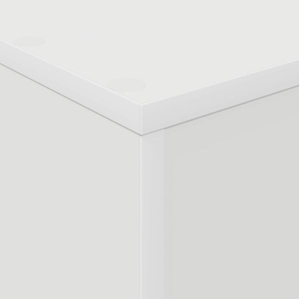 Етажерка за списания Бяло 70 x 41 x 126 см Инженерно дърво