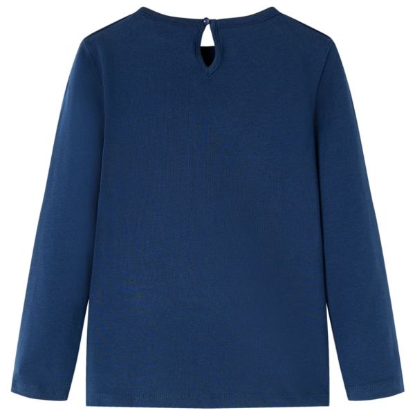 Детска тениска с дълъг ръкав, нейви синьо, 128