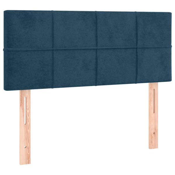 Боксспринг легло с матрак, тъмносиньо, 80x200 см, кадифе