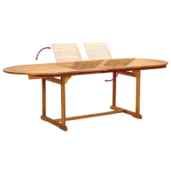 Градински трапезен комплект, 9 части, акация масив и textilene