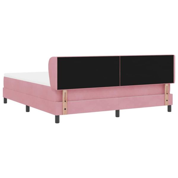 Легло с пружинирана основа с матрак Розово 180 x 200 cm Кадифе