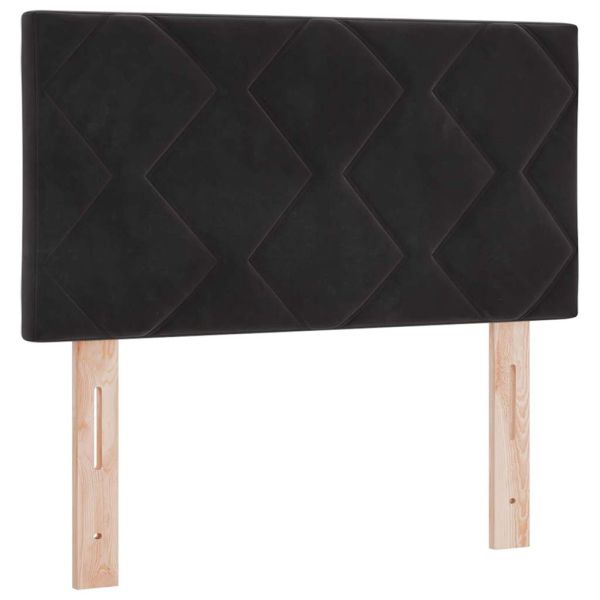 Легло с пружинирана основа с таблото Черно 80 x 200 cm Кадифе