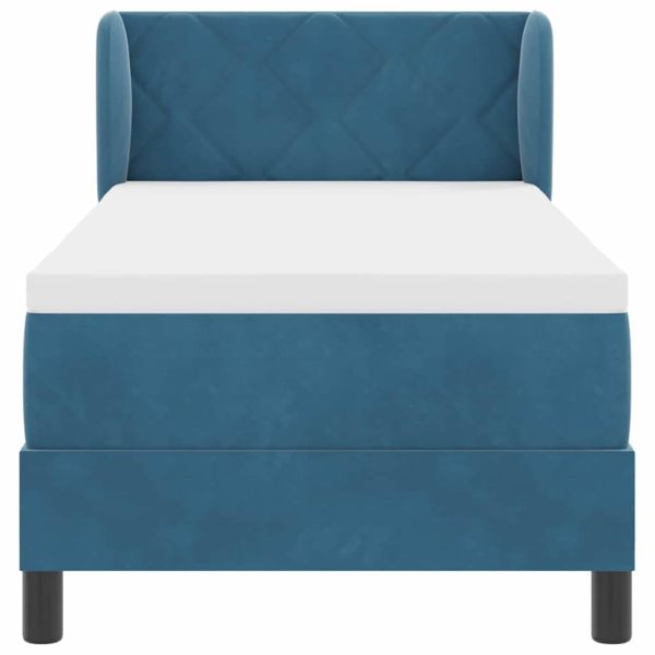 Легло с пружинирана основа Тъмносиньо 80 x 200 cm Кадифе