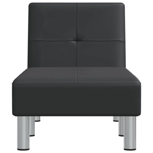 Кушетка, черна, изкуствена кожа