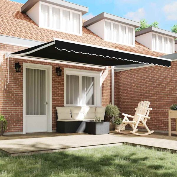 Сгъваем навес Черно 400 × 300 cm Полиестер и алуминий