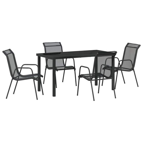 Комплект за хранене в градината 5 pcs Черно