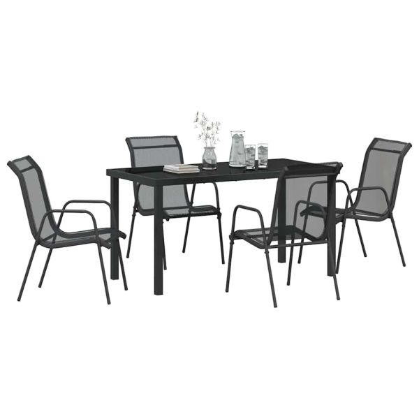 Комплект за хранене в градината 5 pcs Черно