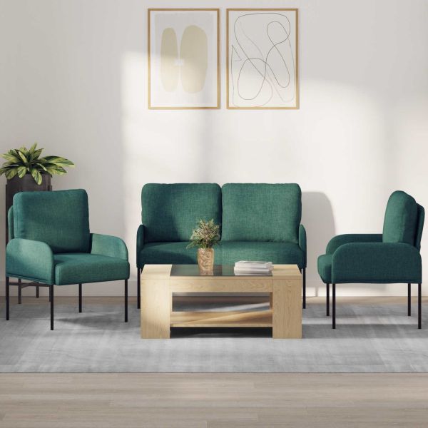 Комплекти дивани 3 pcs Тъмен зелен 115 x 56 x 80 см Шперплат