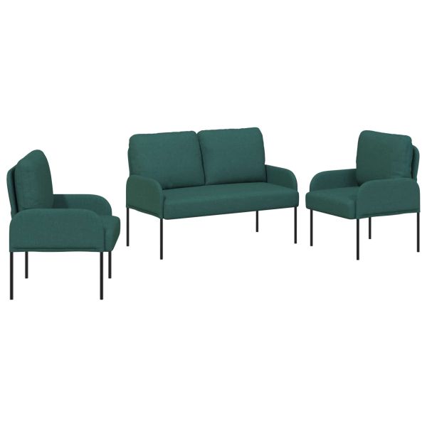 Комплекти дивани 3 pcs Тъмен зелен 115 x 56 x 80 см Шперплат