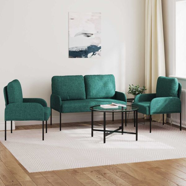 Комплекти дивани 3 pcs Тъмен зелен 115 x 56 x 80 см Шперплат