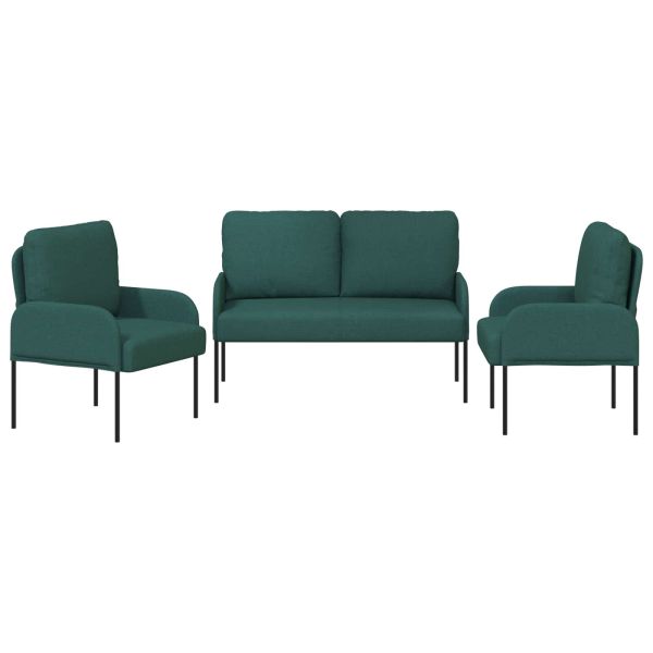 Комплекти дивани 3 pcs Тъмен зелен 115 x 56 x 80 см Шперплат