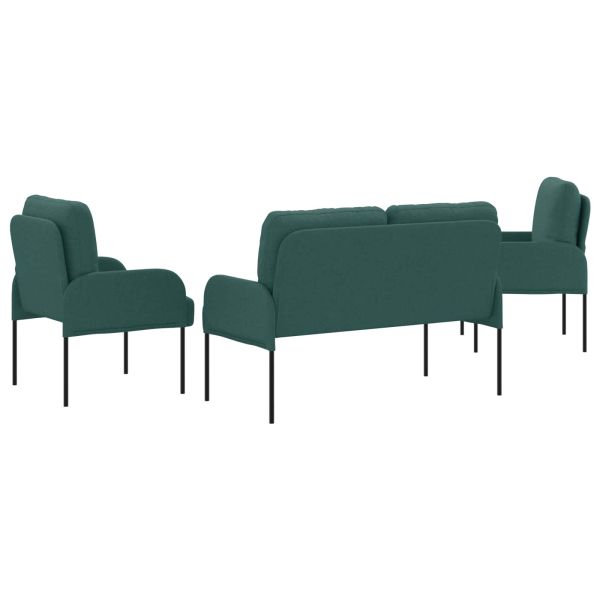 Комплекти дивани 3 pcs Тъмен зелен 115 x 56 x 80 см Шперплат