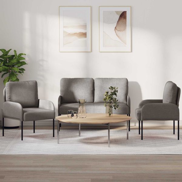 Комплекти дивани 3 pcs Таупе 115 x 56 x 80 см Шперплат