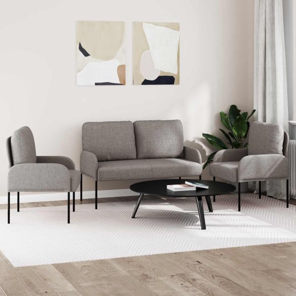 Комплекти дивани 3 pcs Таупе 115 x 56 x 80 см Шперплат