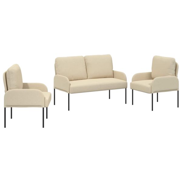 Комплекти дивани 3 pcs Крем 115 x 56 x 80 см Шперплат