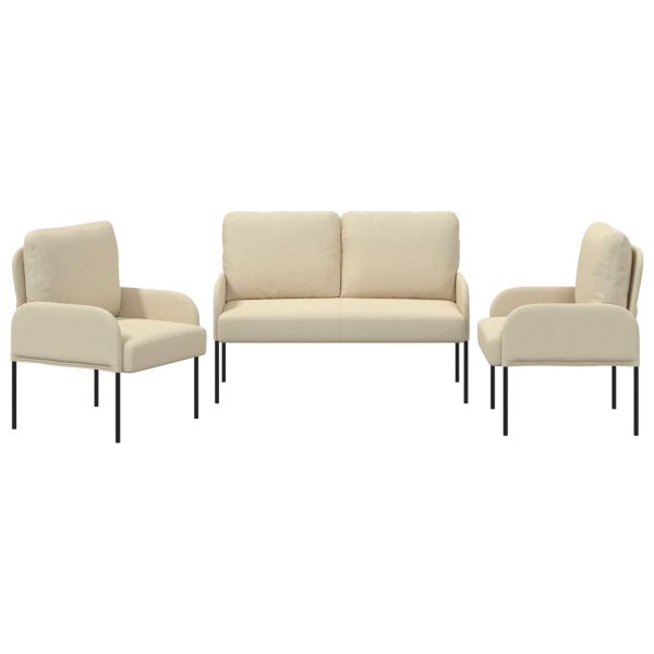 Комплекти дивани 3 pcs Крем 115 x 56 x 80 см Шперплат