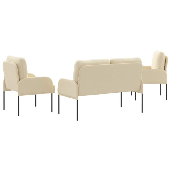 Комплекти дивани 3 pcs Крем 115 x 56 x 80 см Шперплат
