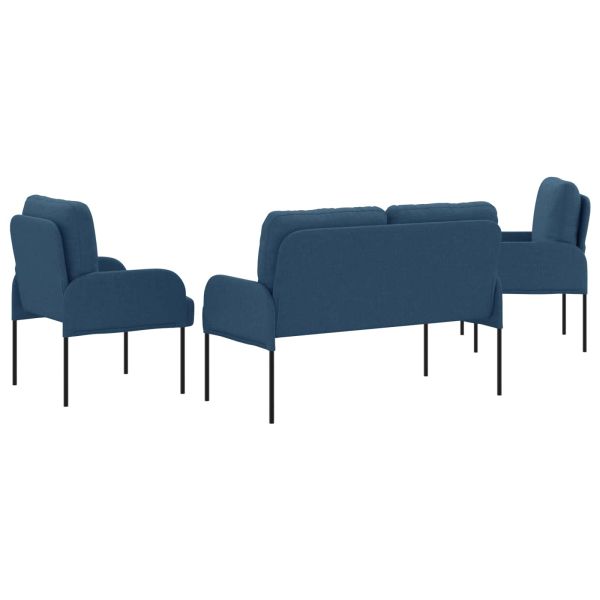 Комплекти дивани 3 pcs Синьо 115 x 56 x 80 см Шперплат