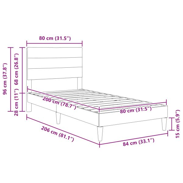 Рамка за легло с таблото Синьо 80 x 200 cm Текстил
