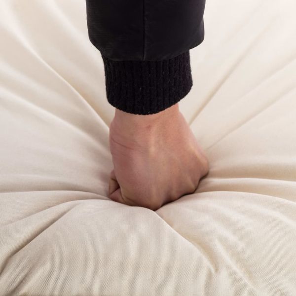 Сгъваем шезлонг, оксфорд плат, бял