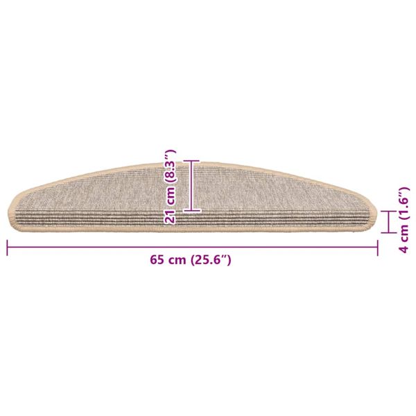 Изтривалки за стълби, 15 бр., 65x21x4 см, сребърни, полукръгли, големи