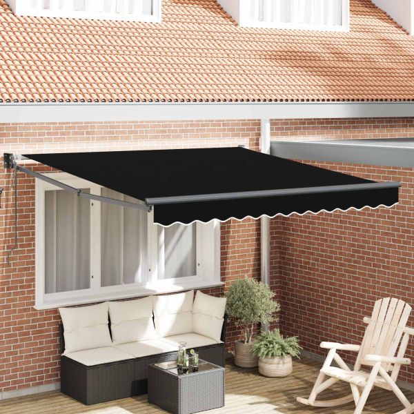Сгъваем навес Черно 350 x 250 cm Полиестер и алуминий