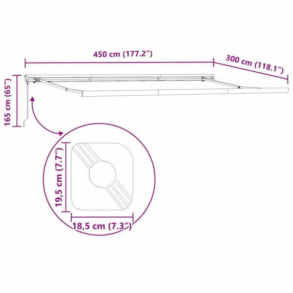 Рамка за сенник Бяло 450 × 300 cm Алуминий