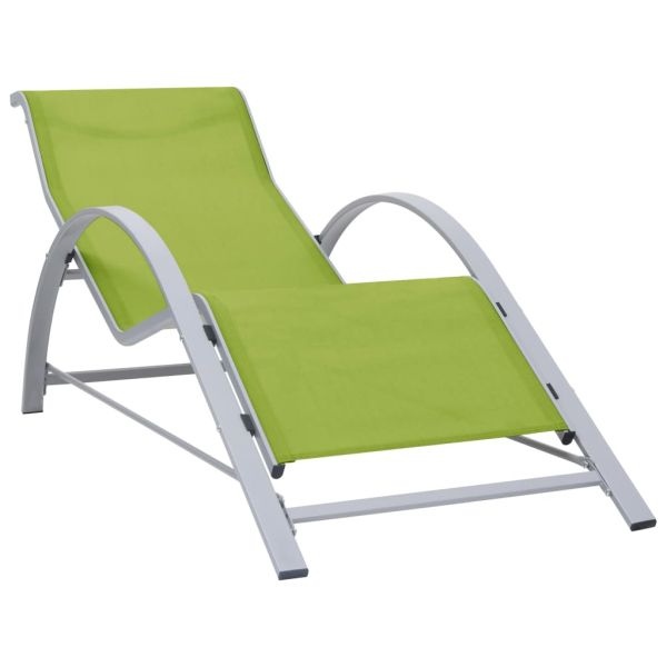 310540 Sun Loungers 2 pcs with Table Aluminium Green