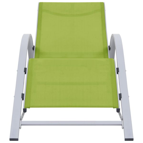 310540 Sun Loungers 2 pcs with Table Aluminium Green