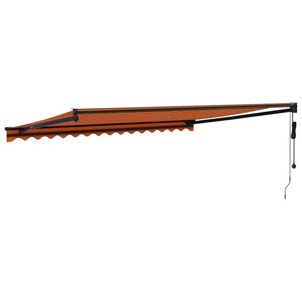 Автоматично прибираща се тента, оранжево и кафяво, 4x3 м