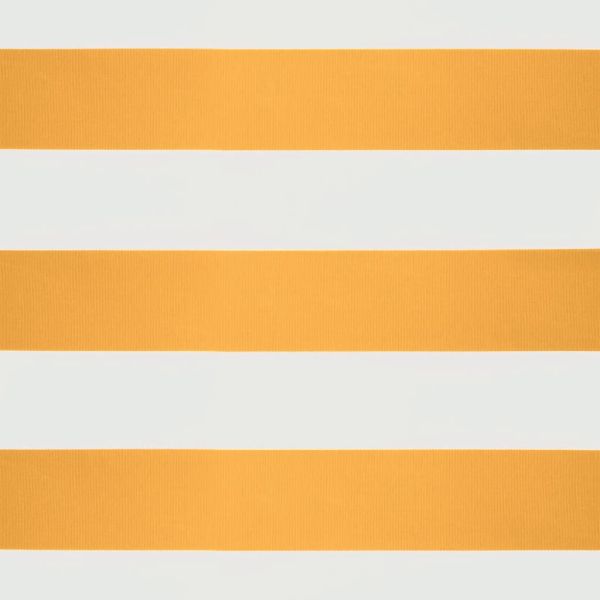 Прибираща се тента жълто и бяло 4,5x3 м плат и алуминий