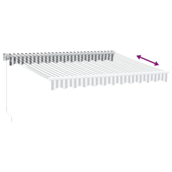 Прибираща се тента, антрацит и бяло, 3x2,5 м, плат и алуминий