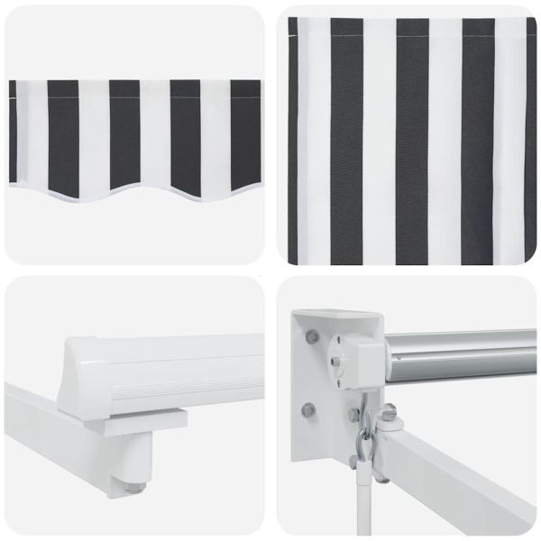 Прибираща се тента антрацит и бял 4x3 м плат и алуминий