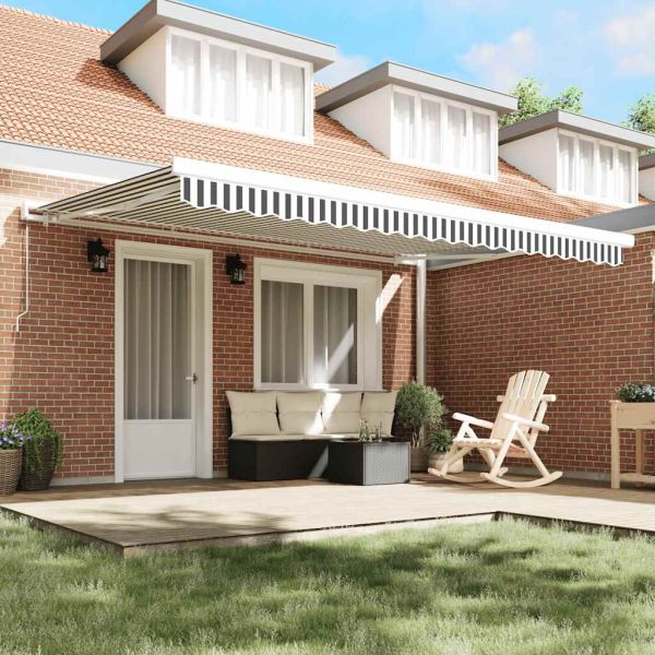 Прибираща се тента антрацит и бял 4,5x3 м плат и алуминий