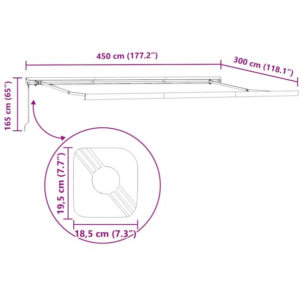 Прибираща се тента антрацит и бял 4,5x3 м плат и алуминий
