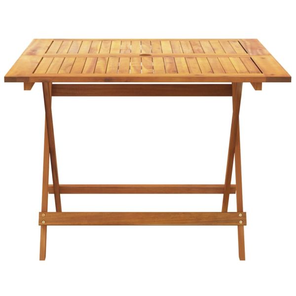 Градински трапезен комплект, 5 части, таупе, плат и дърво масив