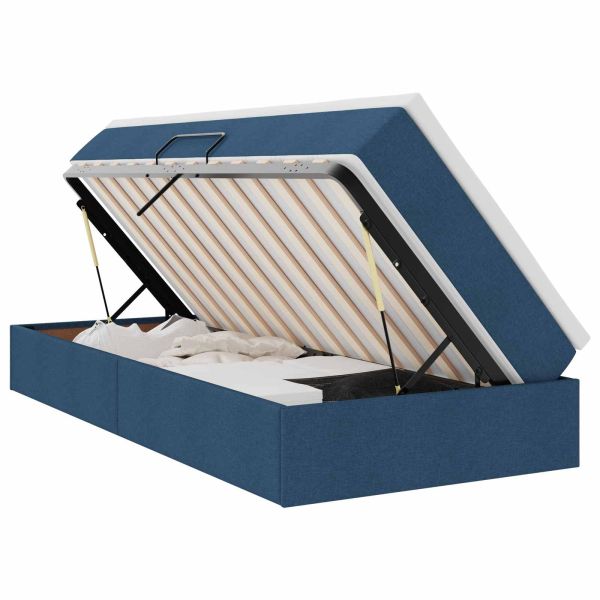 Легло с място за съхранение и матрак с матрак Синьо 90 x 190 cm