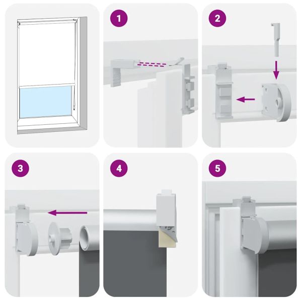 Ролкова щора Blackout Сив 145x130 cm Ширина на плата 141,6cm